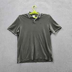 Bugatti Men Polo L Green Button Short Sleeve Logo